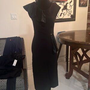 Stop Staring black sleeveless dress with sash